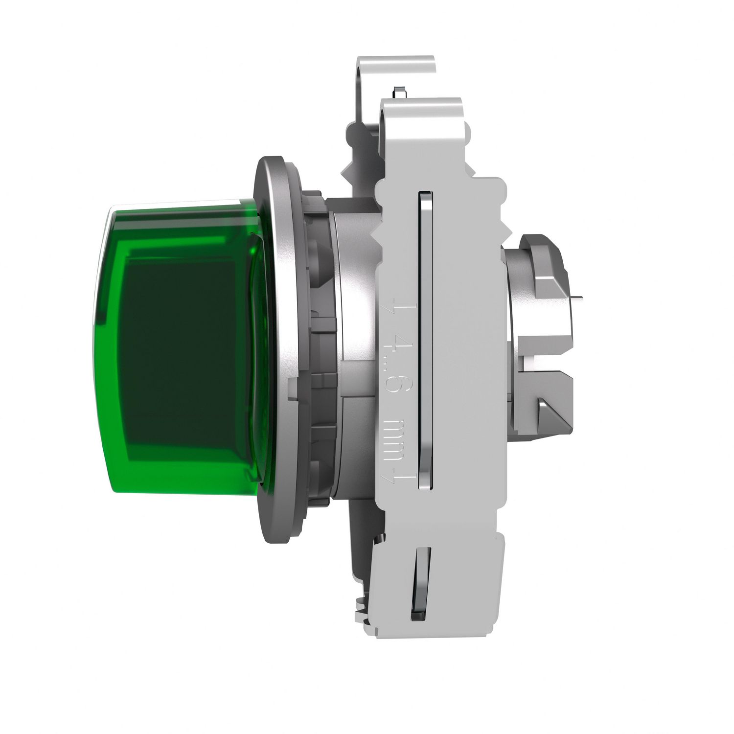 Picture of Head for illuminated selector switch, Harmony XB4, metal, green handle, 30mm, universal LED, 3 positions, right to center