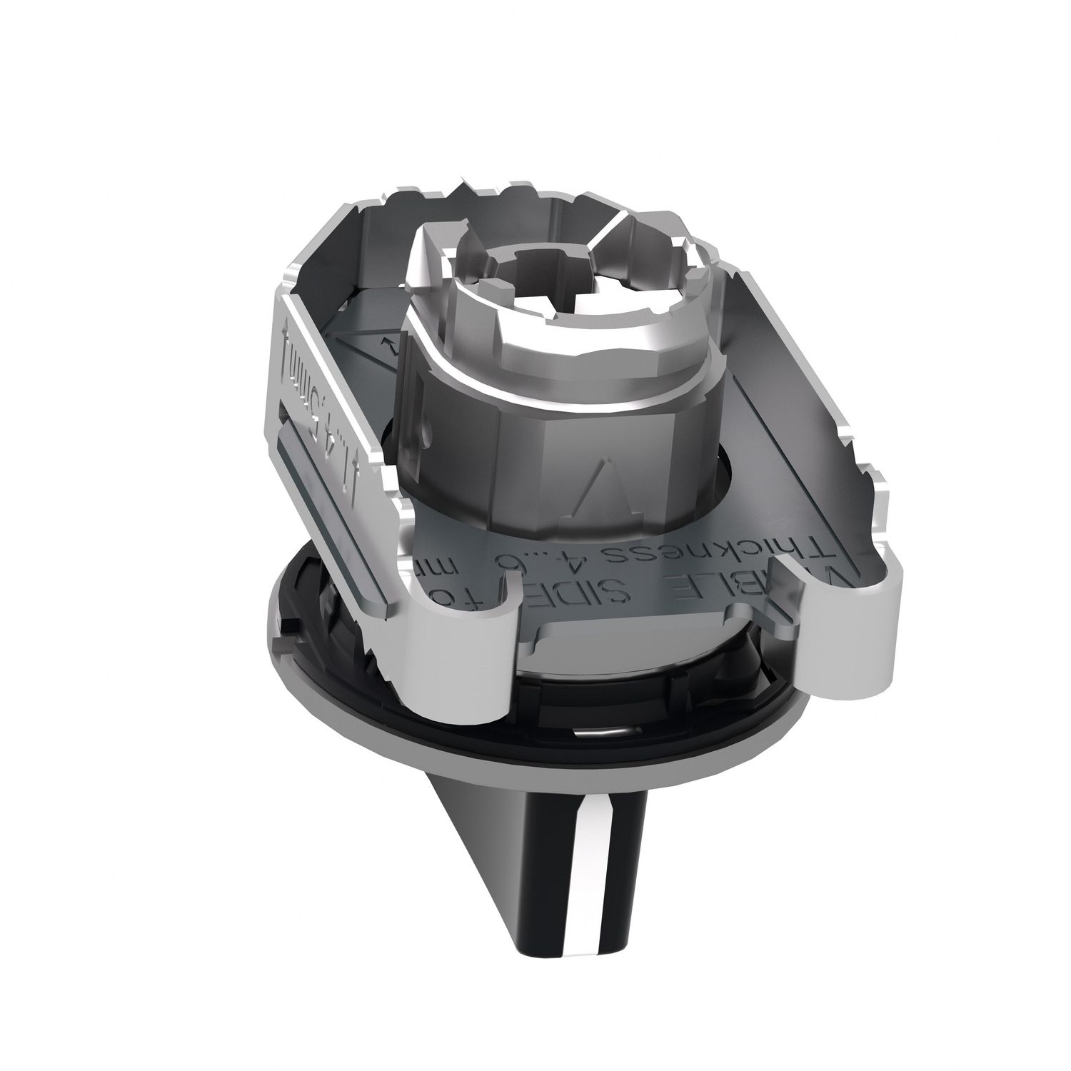 Picture of Head for selector switch, Harmony XB4, black handle, flush, 30mm, 3 positions, stay put