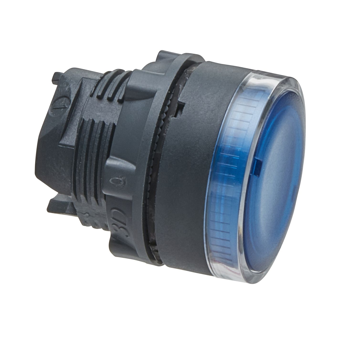 Picture of Head for illuminated push button, Harmony XB5, blue flush, 22mm, BA9s bulb, spring return, unmarked