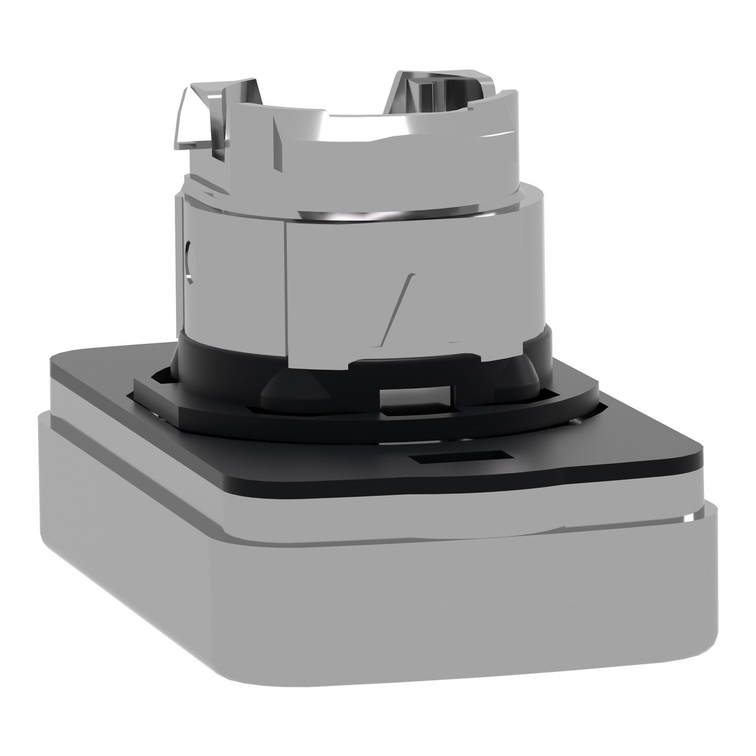 Picture of Head for illuminated double headed push button, Harmony XB4, white flush black flush push button 22mm unmarked