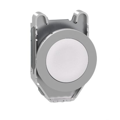 Picture of Flush mounted push button head, Harmony XB4, metal, white, 30mm, spring return, unmarked