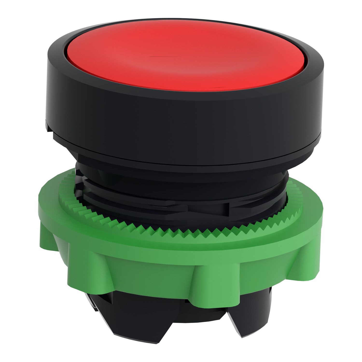 Picture of Head for non illuminated push button, Harmony XB5, plastic, flush, red, 22mm, push push, unmarked