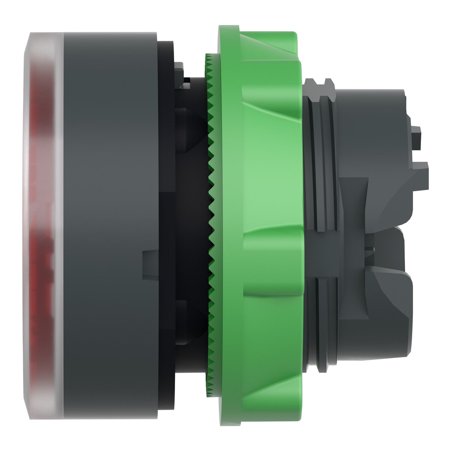 Picture of Head for illuminated push button, Harmony XB5, plastic, flush, red, 22mm, spring return, plain lens for BA9s bulb