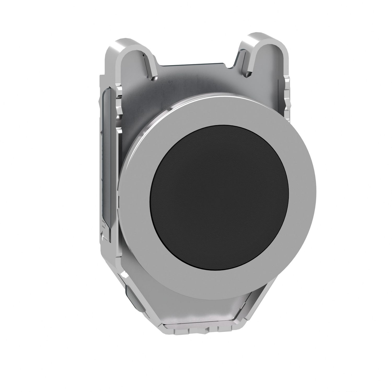 Picture of Flush mounted push button head, Harmony XB4, metal, black, 30mm, spring return, unmarked