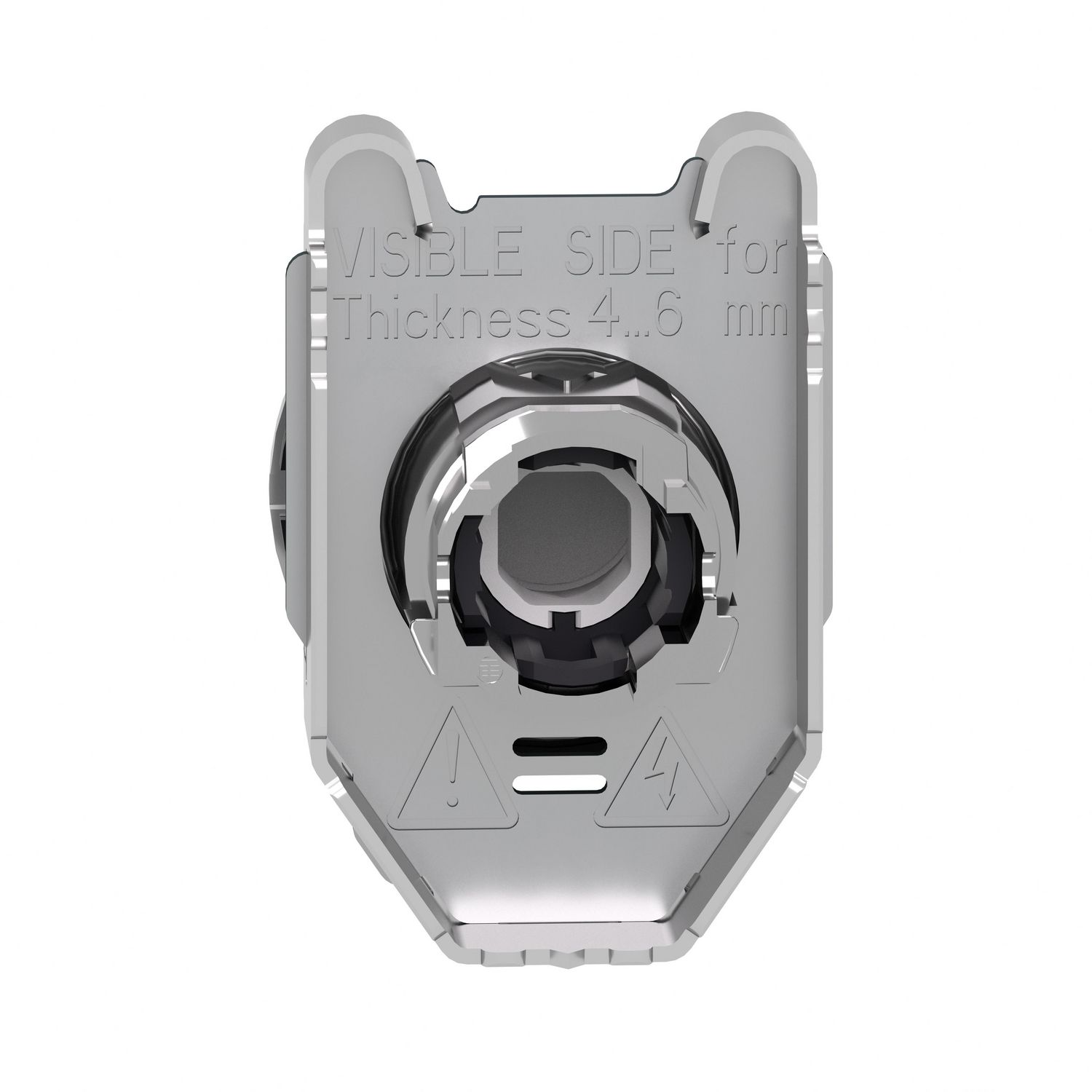 Picture of Head for illuminated push button, Harmony XB4, plastic, white projecting, 30mm, universal LED, spring return, plain lens