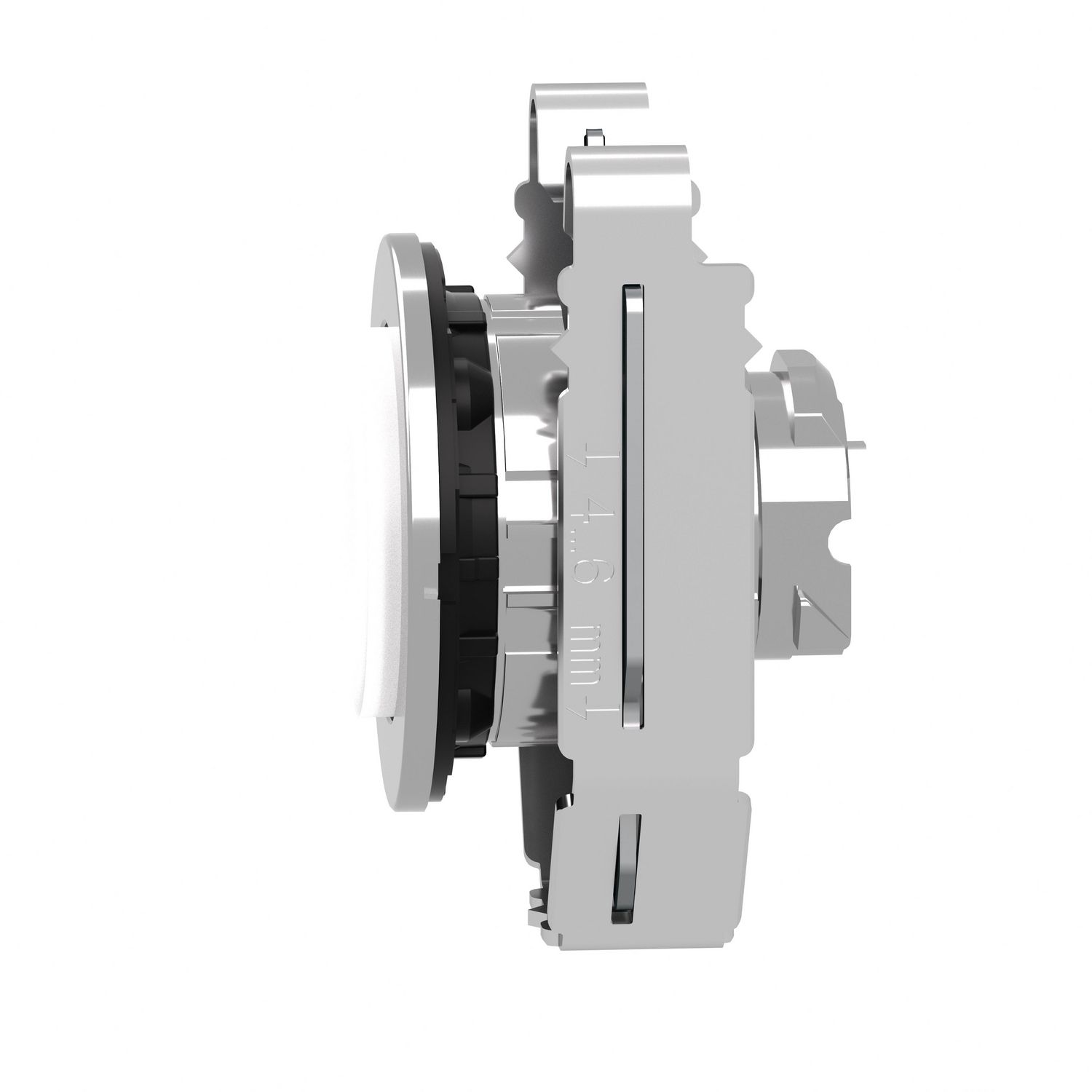 Picture of Head for illuminated push button, Harmony XB4, plastic, white projecting, 30mm, universal LED, spring return, plain lens