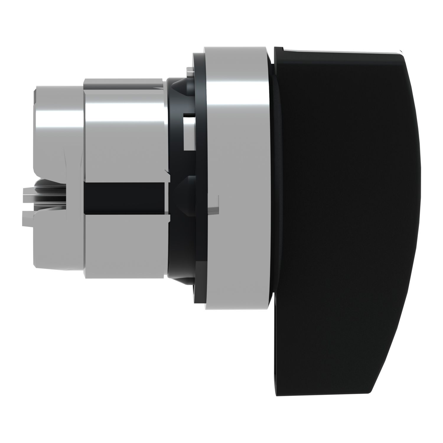Picture of Head for selector switch, Harmony XB4, metal, black, 22mm, long handle, 3 positions, spring return right to center