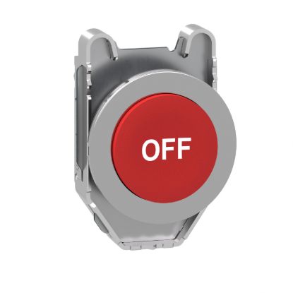 Picture of Head for non illuminated push button, Harmony XB4, flush mounted red projecting pushbutton white marked "OFF"