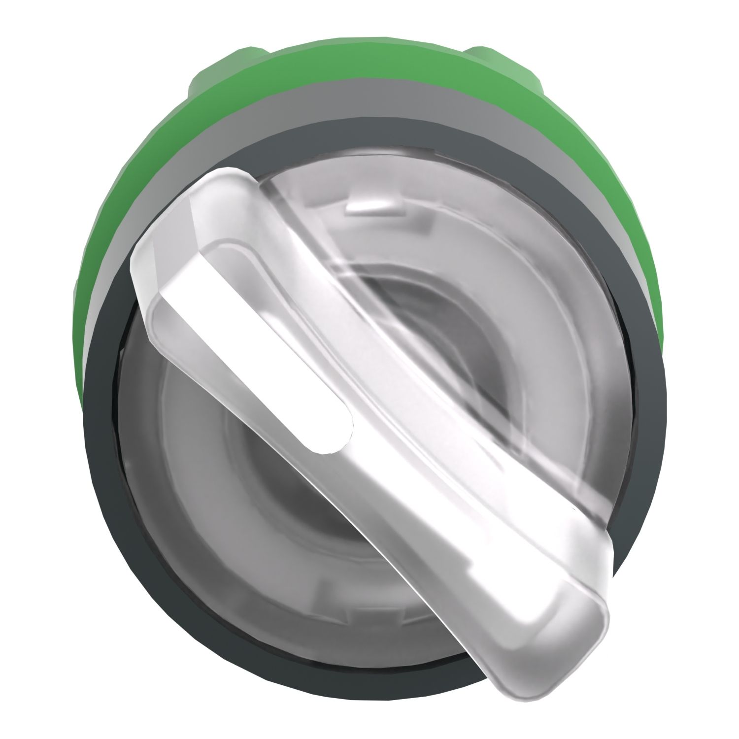 Picture of Head for illuminated selector switch, Harmony XB5, universal LED,  white handle, 22mm, 2 positions, spring return