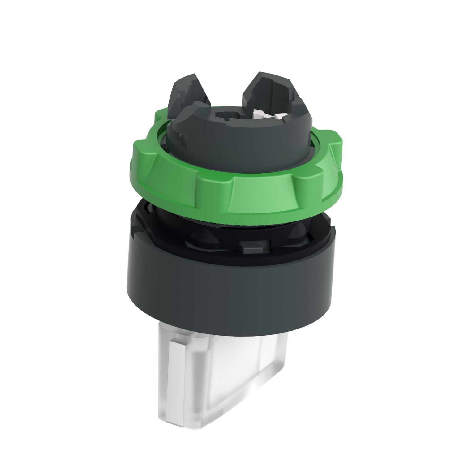 Picture of Head for illuminated selector switch, Harmony XB5, universal LED,  white handle, 22mm, 2 positions, spring return