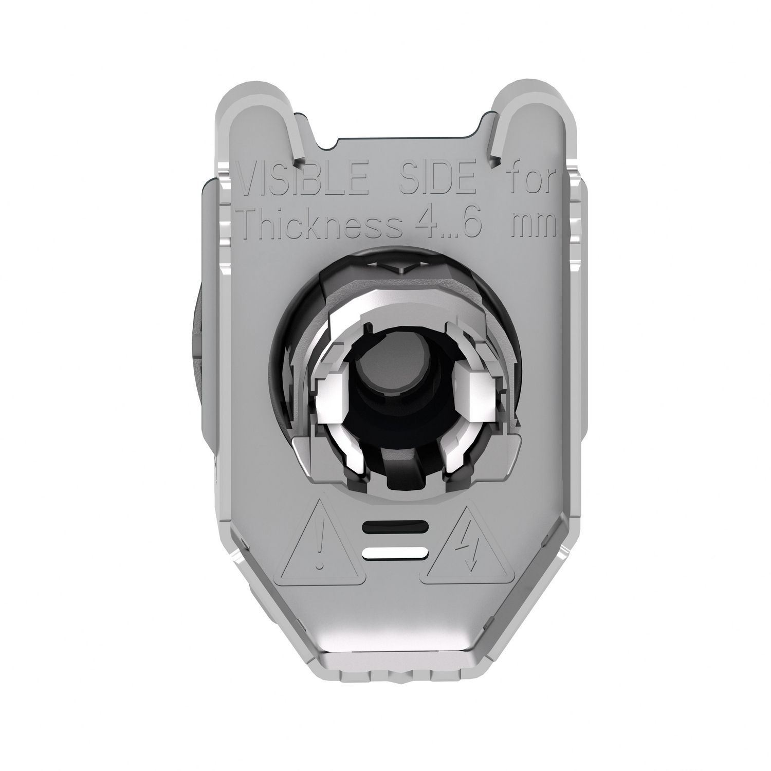 Picture of Head for illuminated selector switch, Harmony XB4, metal, white handle, flush mounted, 30mm, universal LED, 3 positions