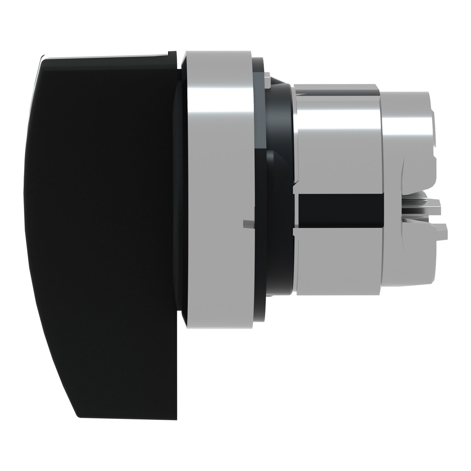 Picture of Head for selector switch, Harmony XB4, metal, black, 22mm, long handle, 3 positions, spring return left to center