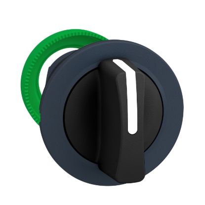 Picture of Antimicrobial Flush mounted selector switch head, Harmony XB5, plastic, black, 30mm, 3 positions, stay put