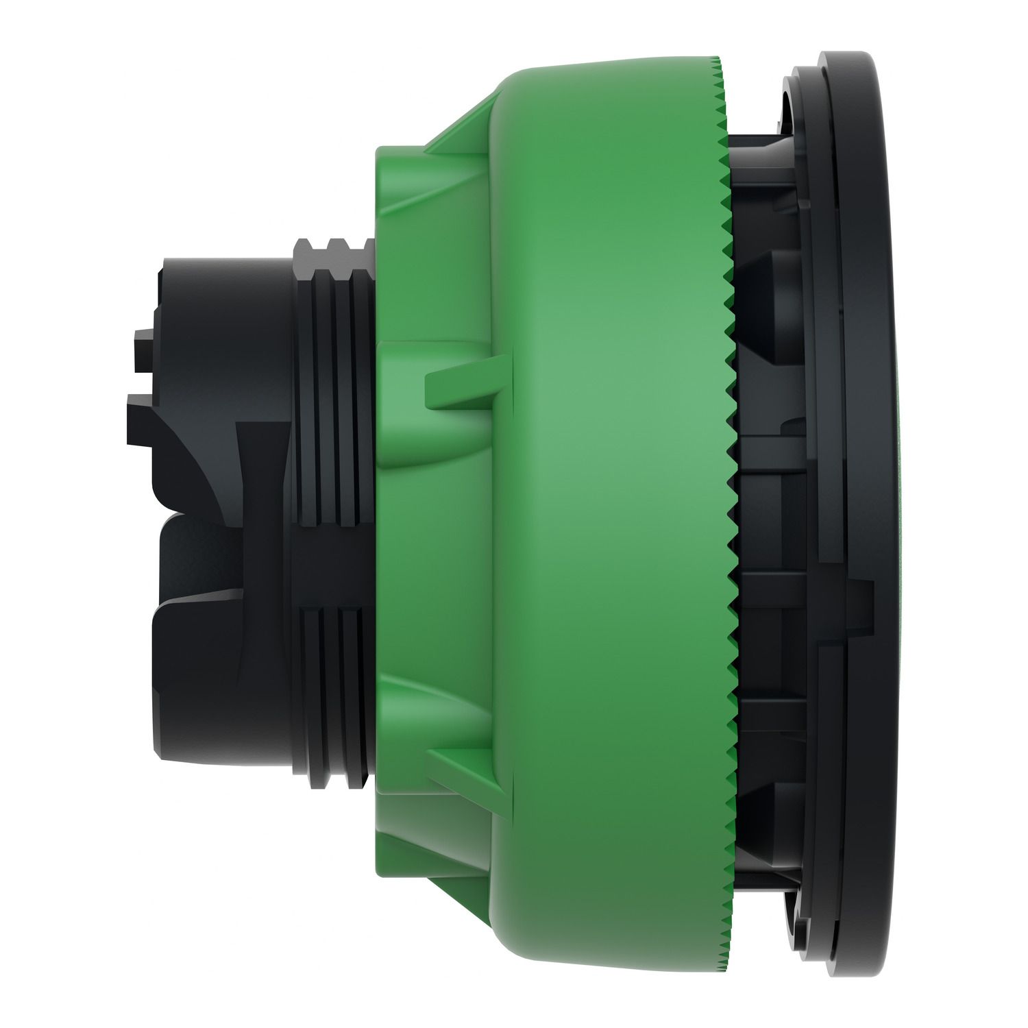 Picture of Antimicrobial Flush mounted push button head, Harmony XB5, plastic, green, 30mm, spring return, unmarked