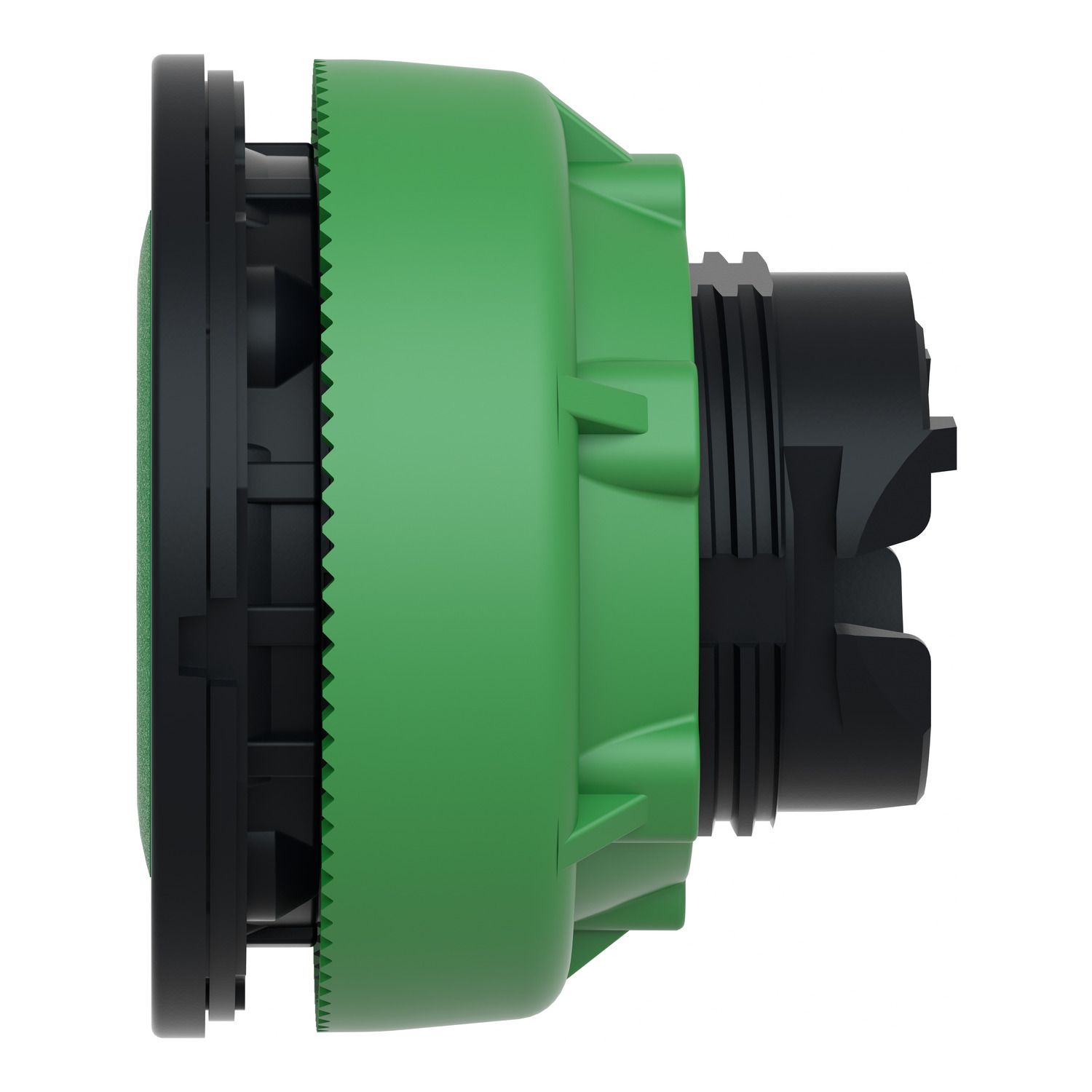 Picture of Antimicrobial Flush mounted push button head, Harmony XB5, plastic, green, 30mm, spring return, unmarked