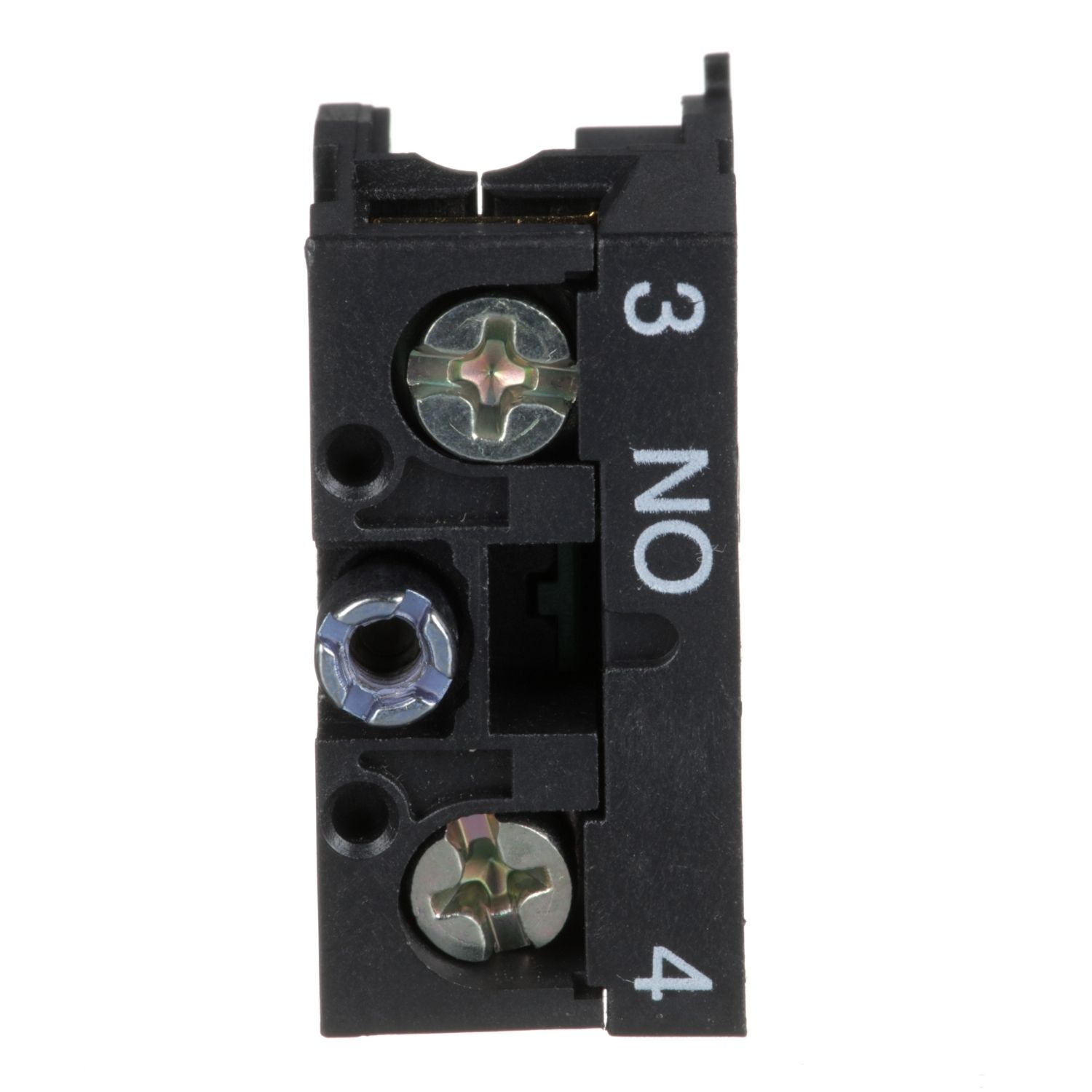 Picture of Contact block, Harmony XAC, single contact, spring return, 1 speed, front mounting, screw clamp terminal, 1NO