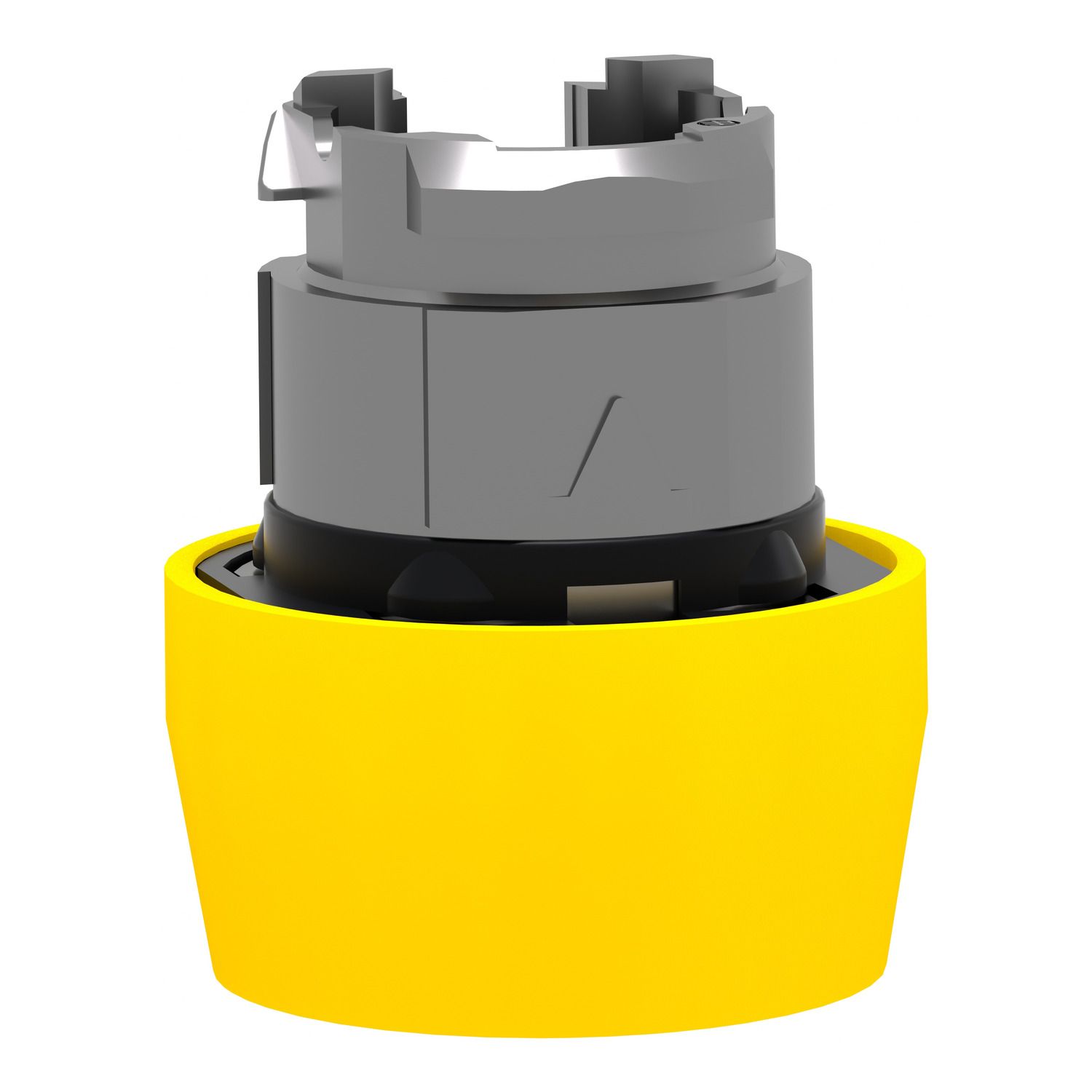 Picture of Head for non illuminated push button, Harmony XB4, yellow flush pushbutton Ø22 mm spring return unmarked