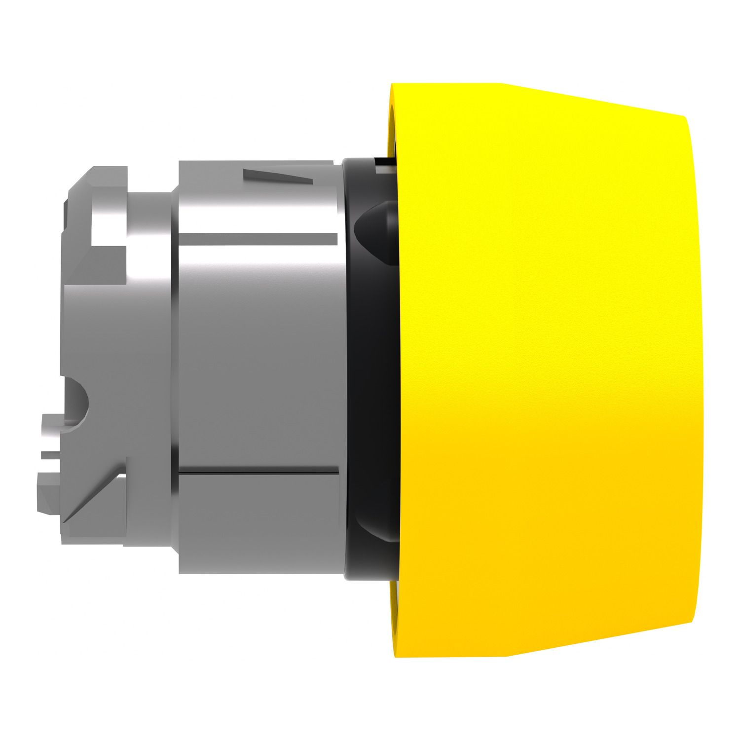 Picture of Head for non illuminated push button, Harmony XB4, yellow flush pushbutton Ø22 mm spring return unmarked