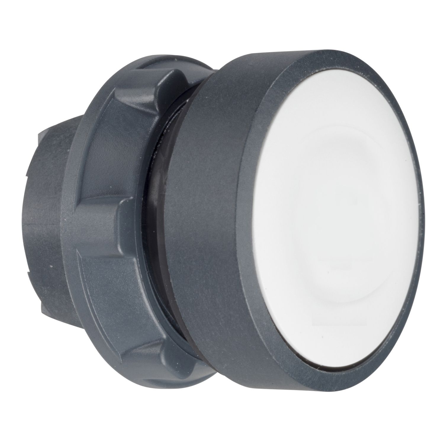 Picture of Head for illuminated push button, Harmony XB5, plastic, flush, white, 22mm, spring return, plain lens for BA9s bulb