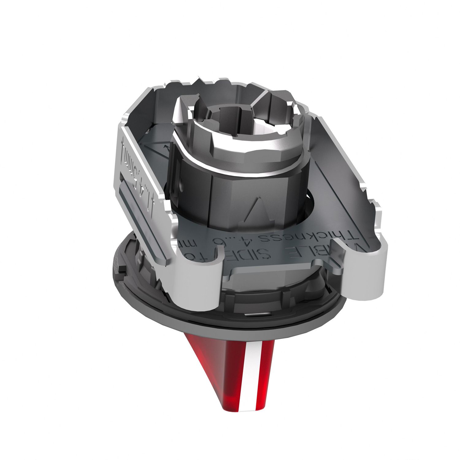 Picture of Head for illuminated selector switch, Harmony XB4, metal, red handle, 30mm, universal LED, 3 positions, right to center