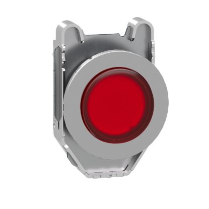 Picture of Head for illuminated push button, Harmony XB4, metal, red projecting, 30mm, universal LED, push-push, unmarked