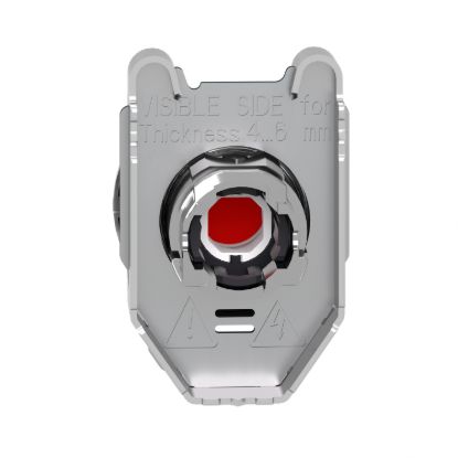 Picture of Head for illuminated push button, Harmony XB4, metal, red projecting, 30mm, universal LED, push-push, unmarked