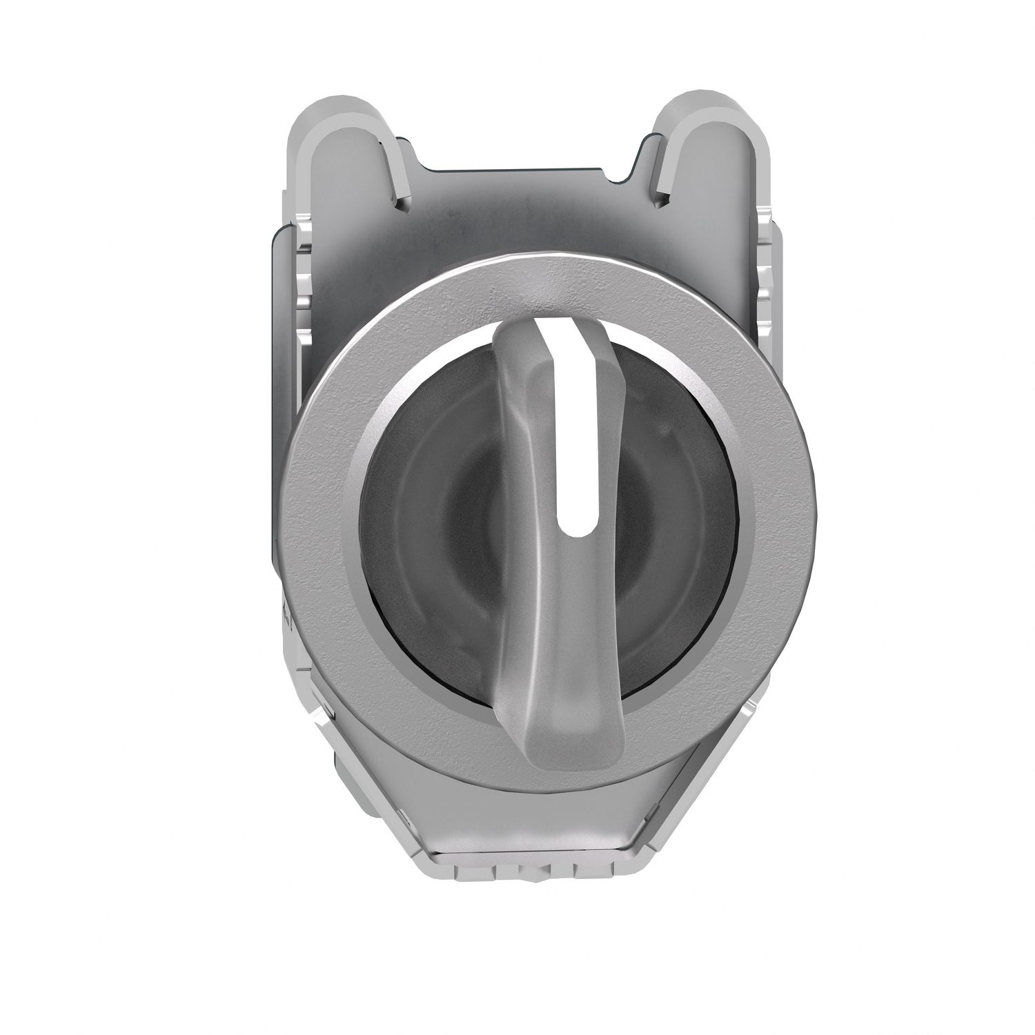 Picture of Head for illuminated selector switch, Harmony XB4, metal, white handle, 30mm, universal LED, 3 positions, to center