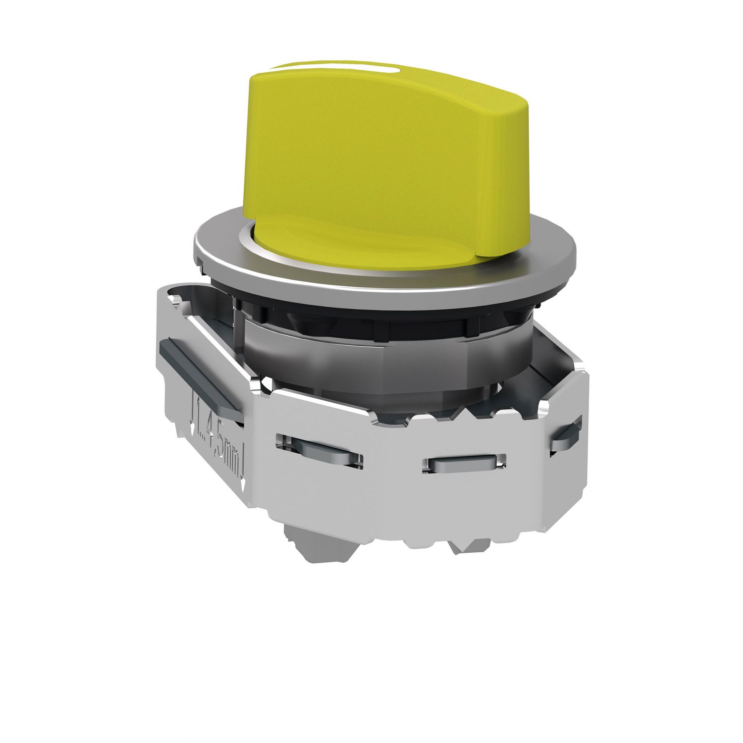 Picture of Head for selector switch, Harmony XB4, yellow handle, flush, 30mm, 2 positions, stay put