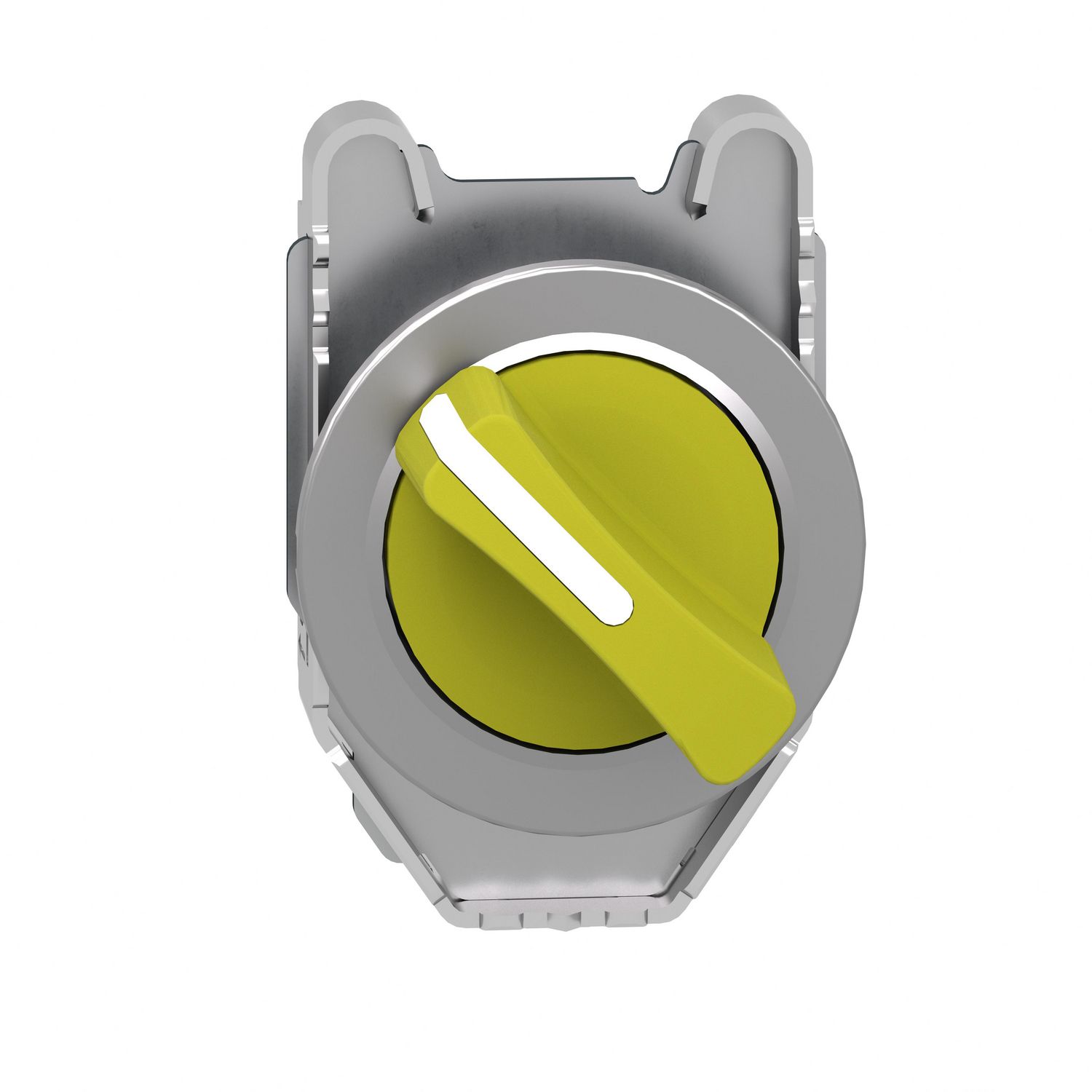 Picture of Head for selector switch, Harmony XB4, yellow handle, flush, 30mm, 2 positions, stay put