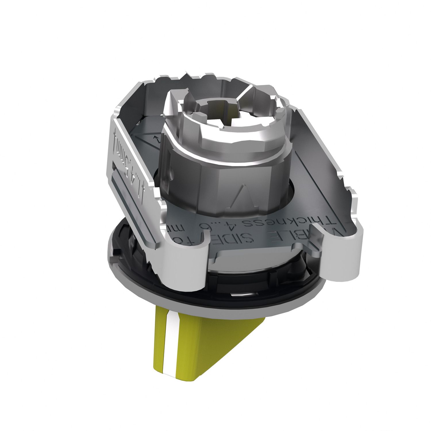 Picture of Head for selector switch, Harmony XB4, yellow handle, flush, 30mm, 2 positions, stay put