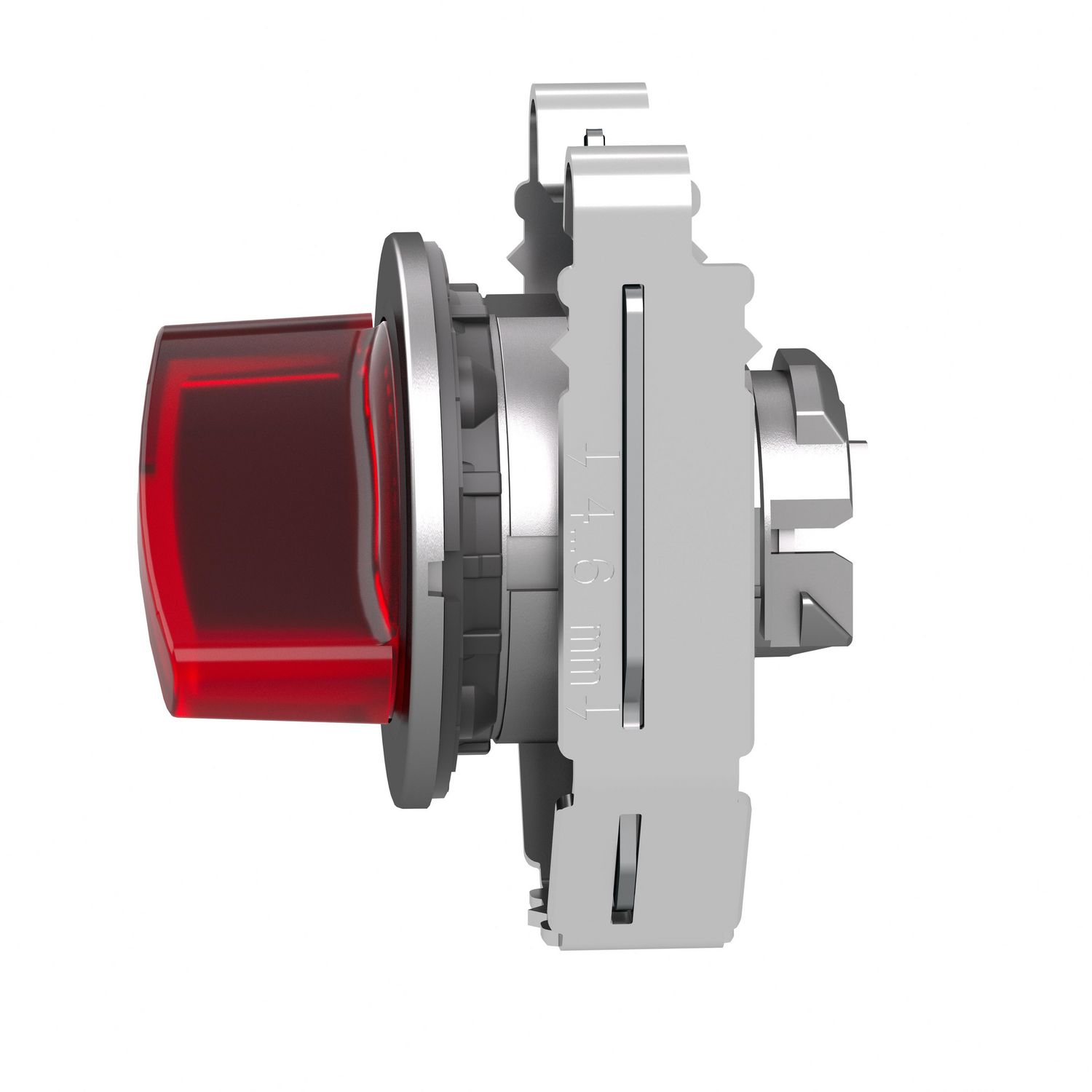 Picture of Head for illuminated selector switch, Harmony XB4, metal, red handle, 30mm, universal LED, 2 positions, stay put