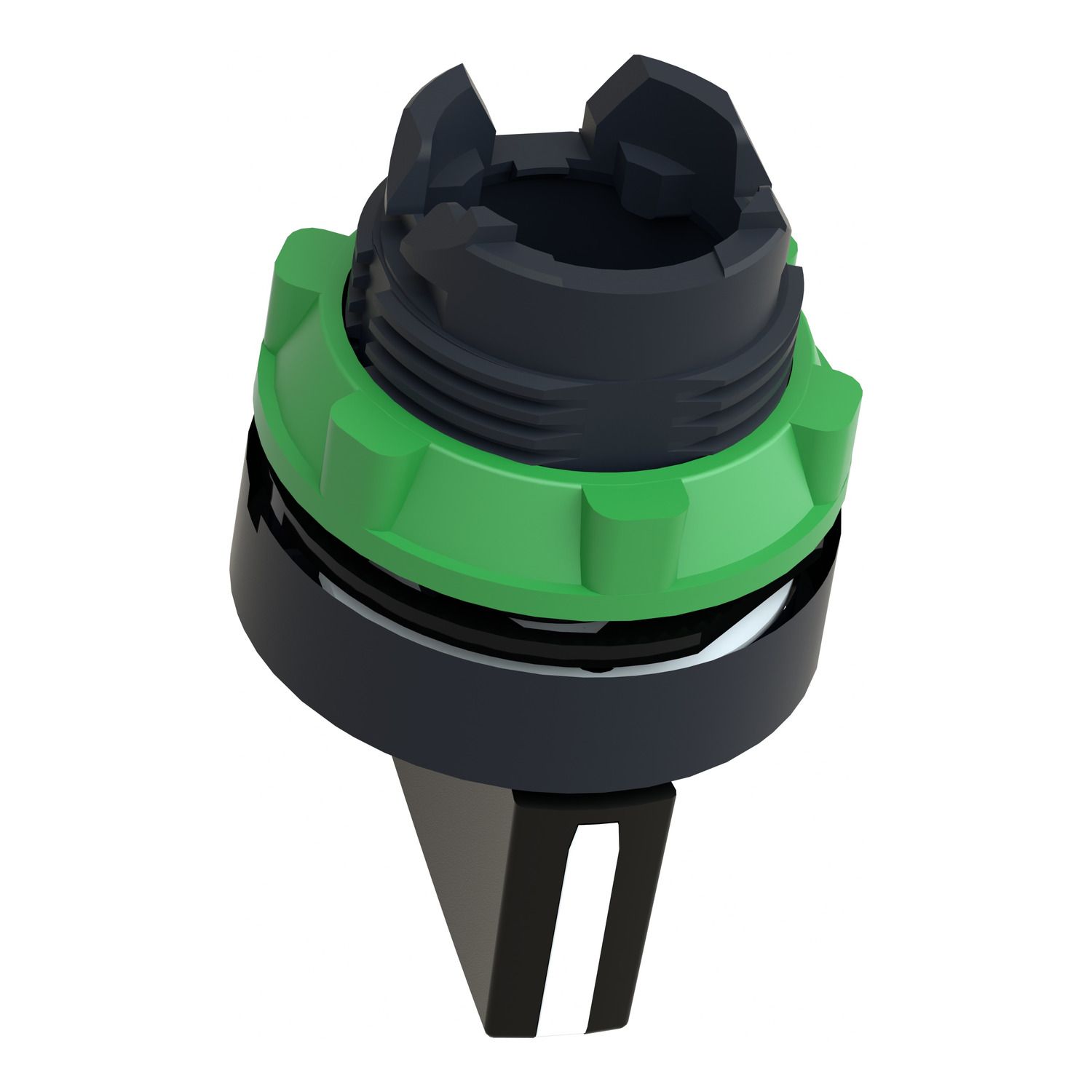 Picture of Head for selector switch, Harmony XB5, plastic, black, 22mm, long handle, 3 positions, stay put