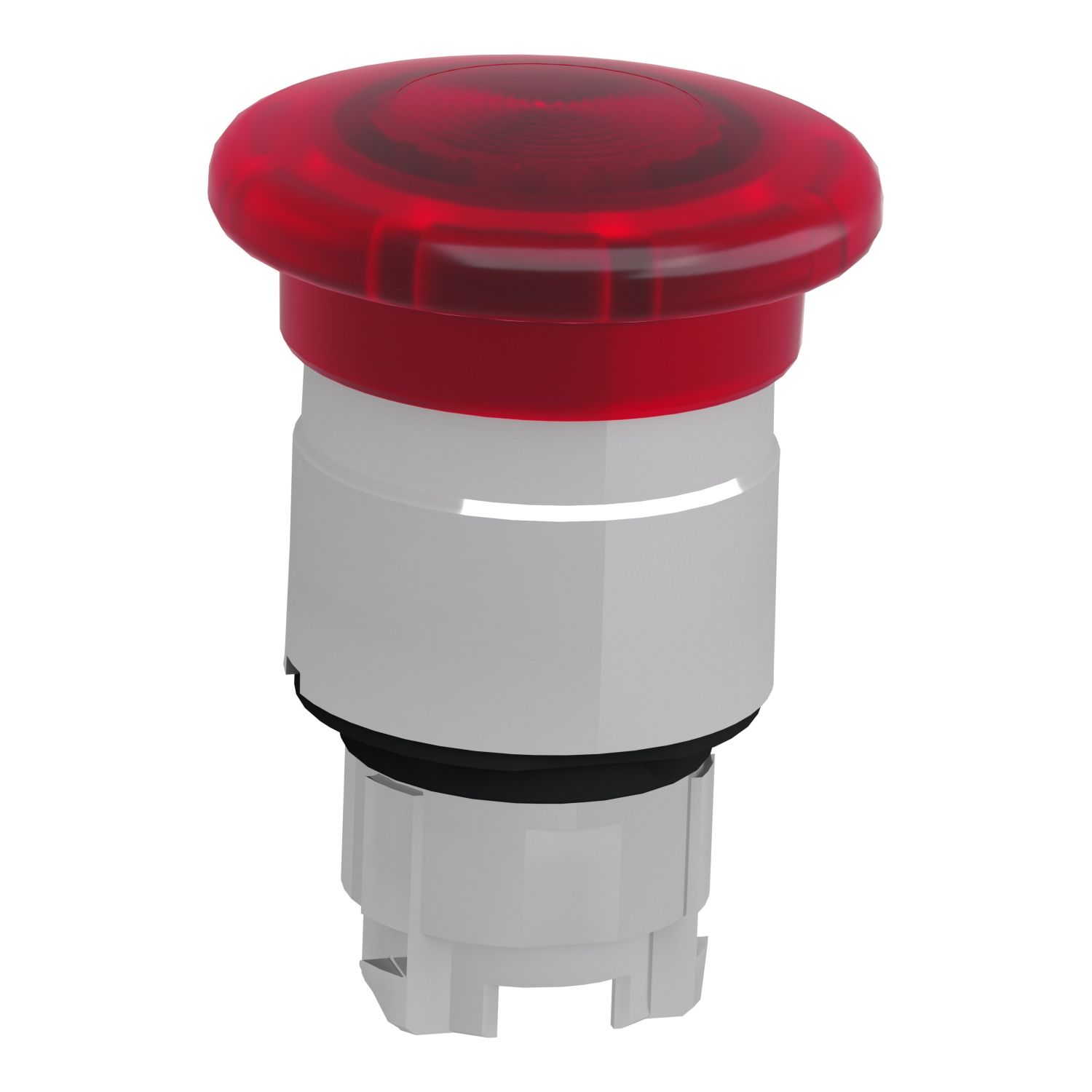 Picture of Head for illuminated push button, Harmony XB4, metal, red mushroom 40mm, 22mm, universal LED, spring return
