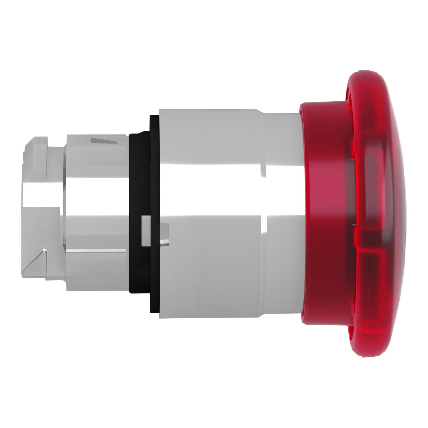 Picture of Head for illuminated push button, Harmony XB4, metal, red mushroom 40mm, 22mm, universal LED, spring return