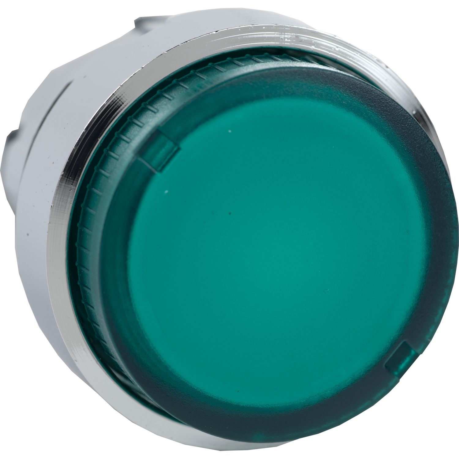 Picture of head for illuminated push button, Harmony XB4, green projecting pushbutton 22mm spring return BA9s bulb