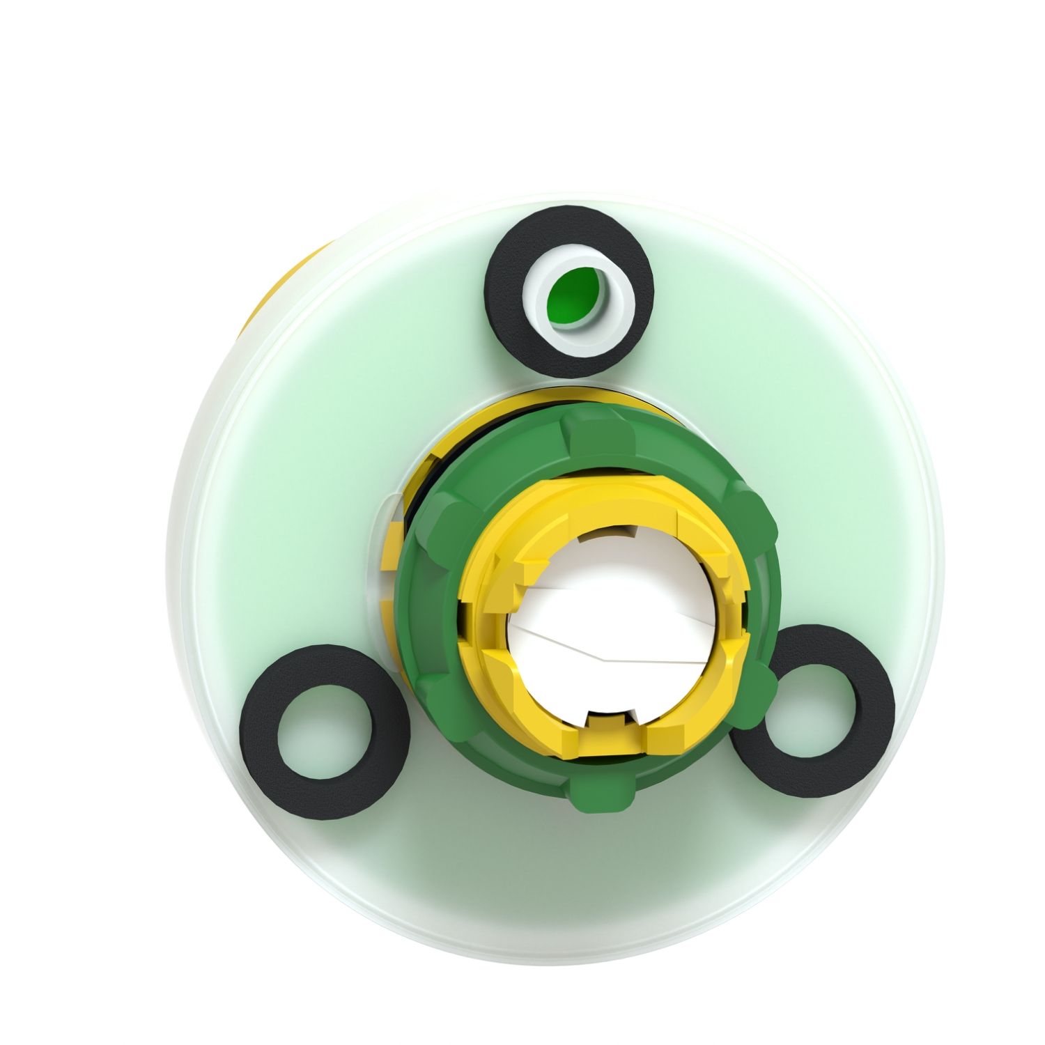 Picture of Antimicrobial Illuminated emergency stop head, Harmony XB5, plastic, red, 22mm, trigger latching turn to release, white red LED, 24V AC DC