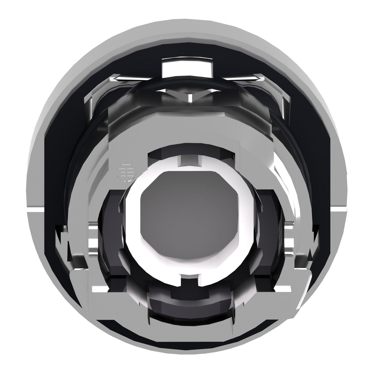 Picture of Head for illuminated push button, Harmony XB4, metal, blue projecting, 22mm, spring return, universal LED, unmarked