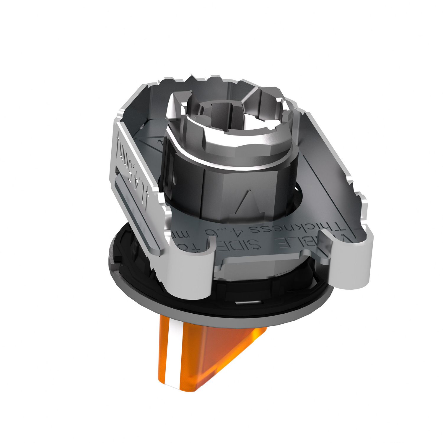 Picture of Head for illuminated selector switch, Harmony XB4, metal, orange handle, 30mm, universal LED, 2 positions
