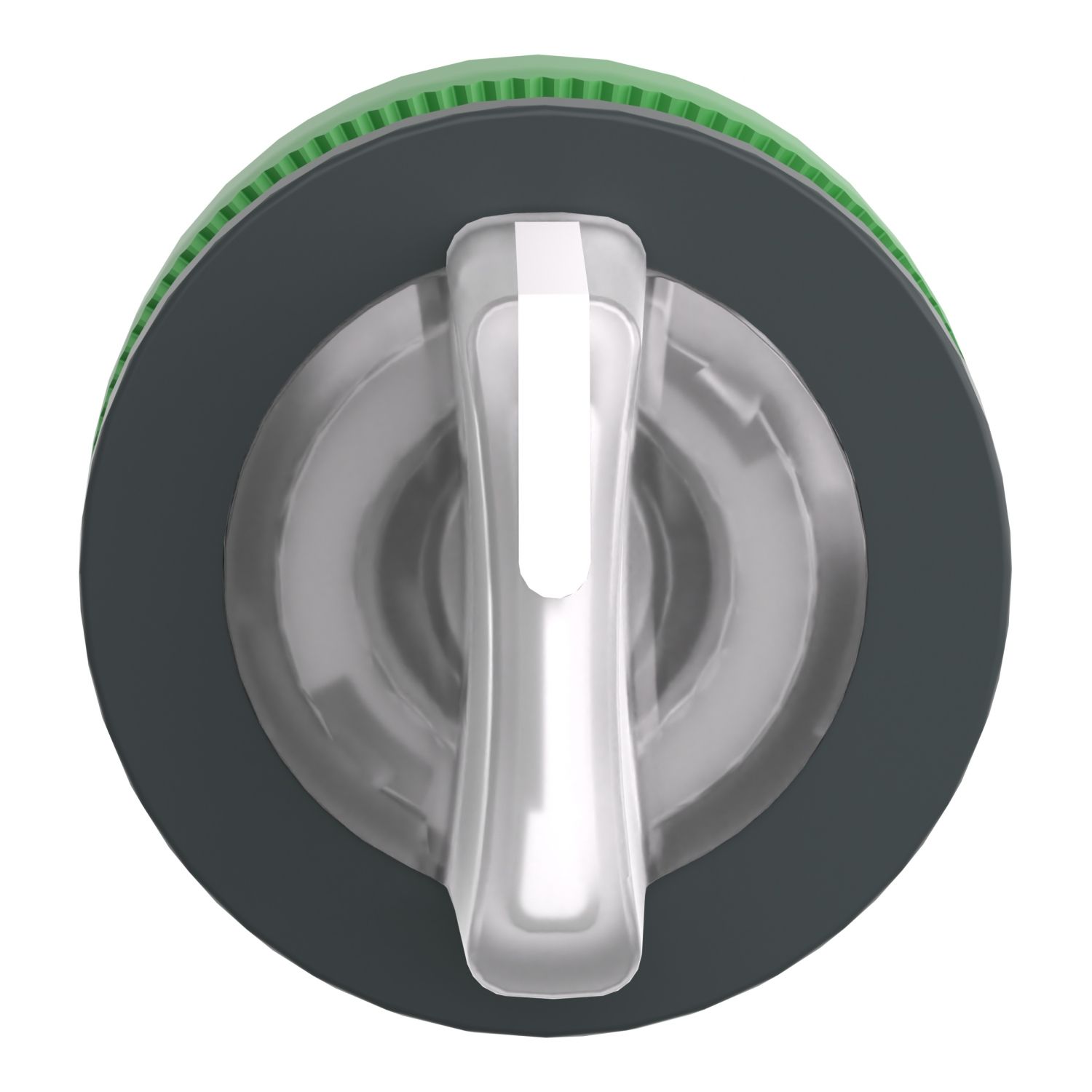 Picture of Head for illuminated selector switch, Harmony XB5, plastic, white handle, universal LED, 3 positions, to center