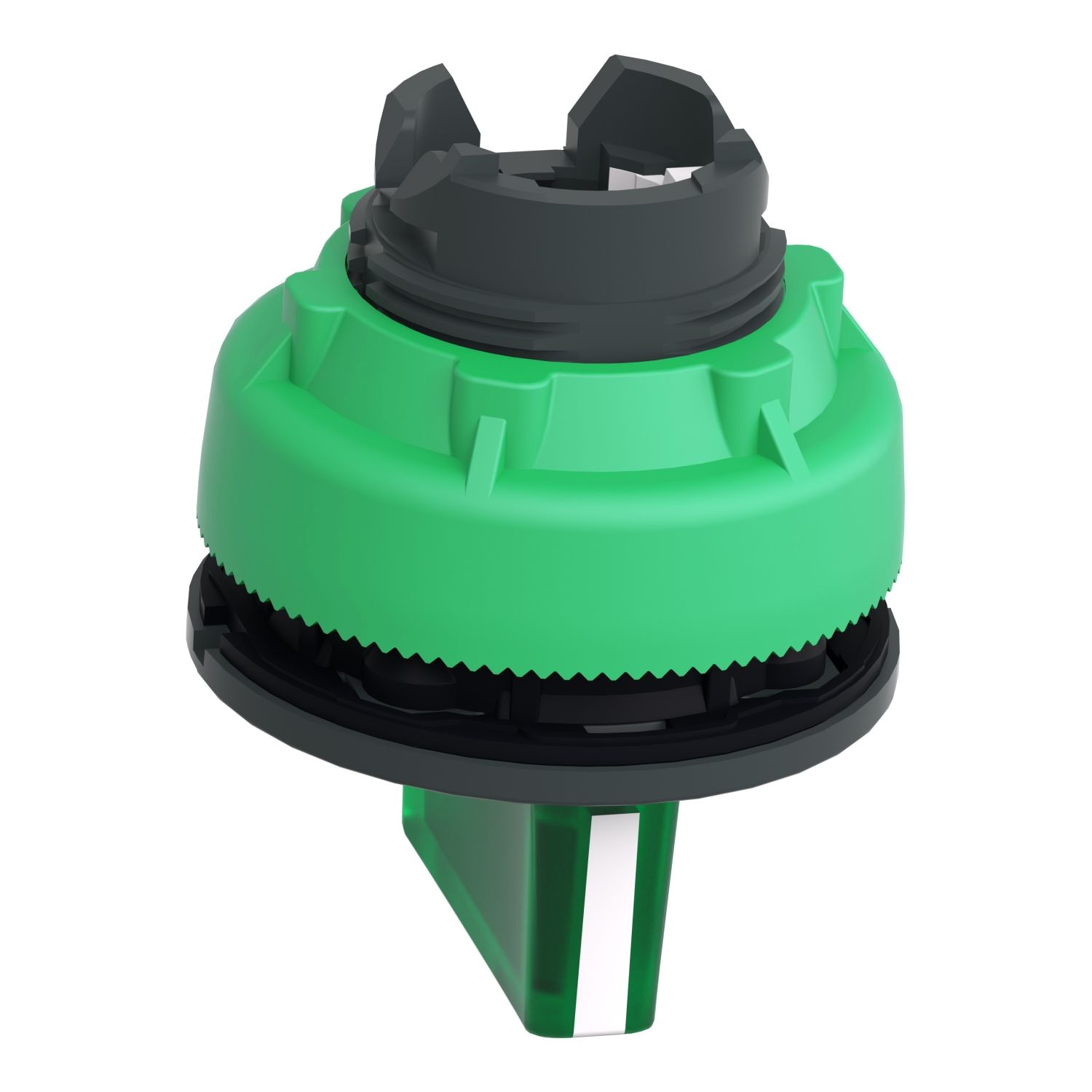 Picture of Head for illuminated selector switch, Harmony XB5, plastic, green handle, universal LED, 3 positions, left to center