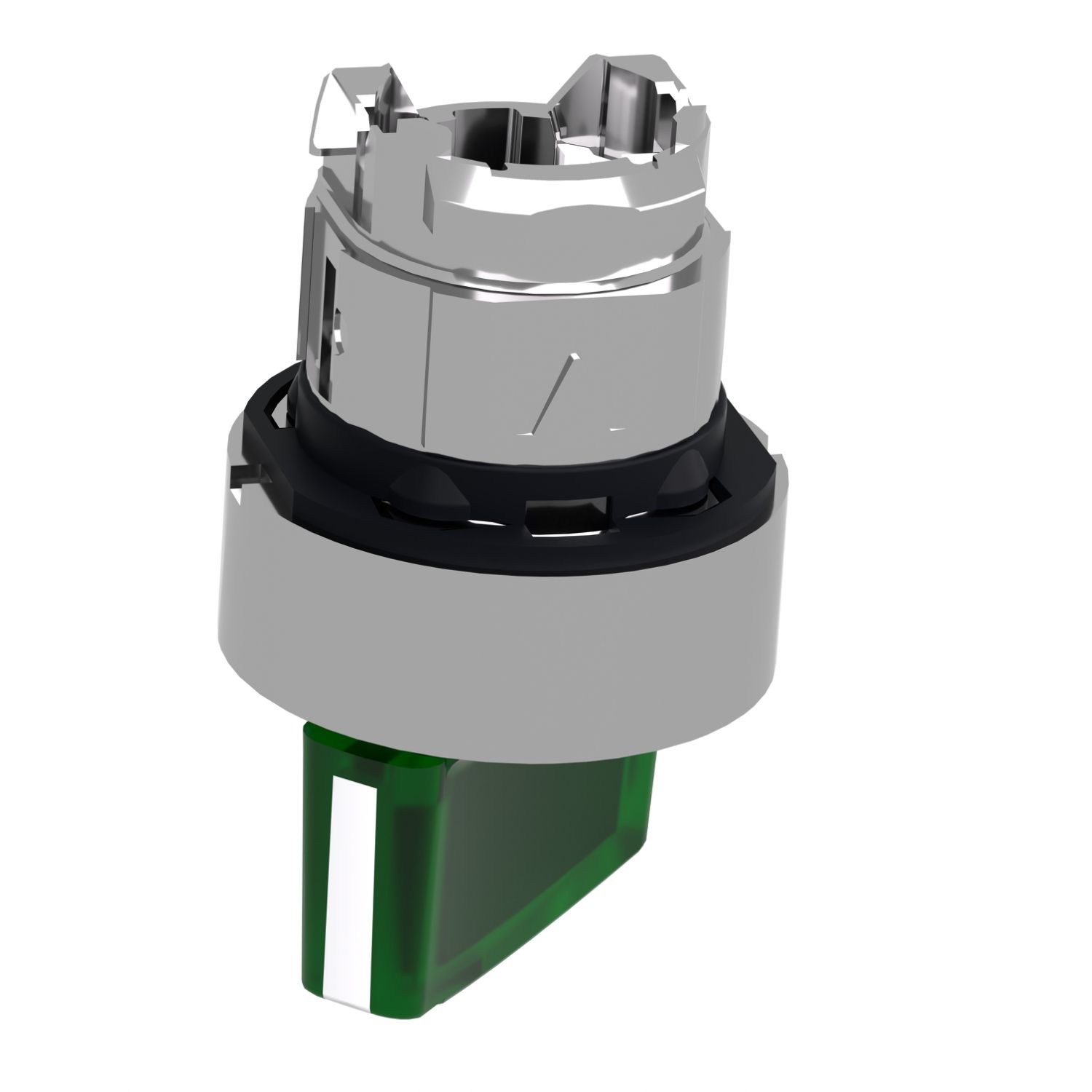 Picture of Head for illuminated selector switch, Harmony XB4, metal, white handle, 22mm, universal LED, 2 positions, spring return