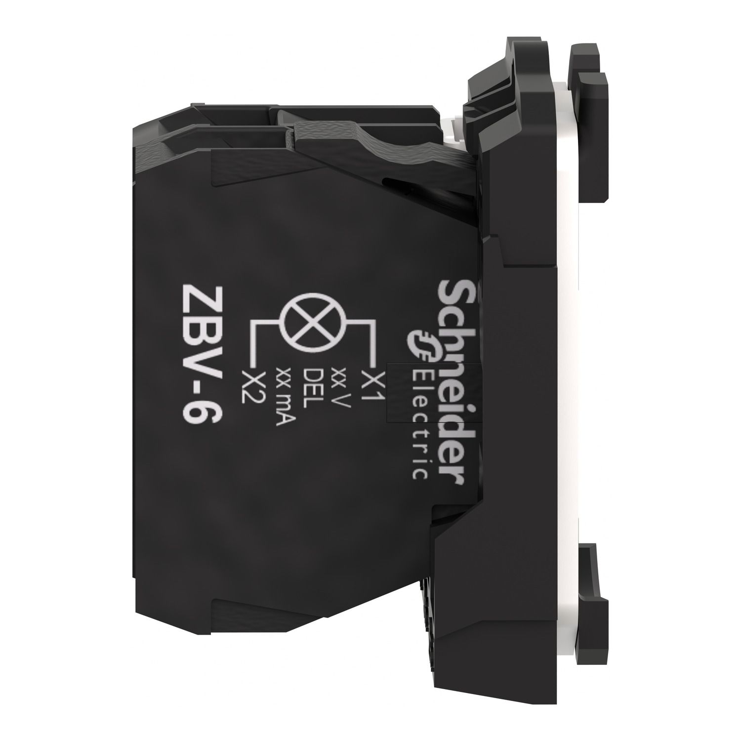 Picture of Light block with body fixing collar, Harmony XB5, plastic, blue, for BA9s bulb, lt 250V, 1NO