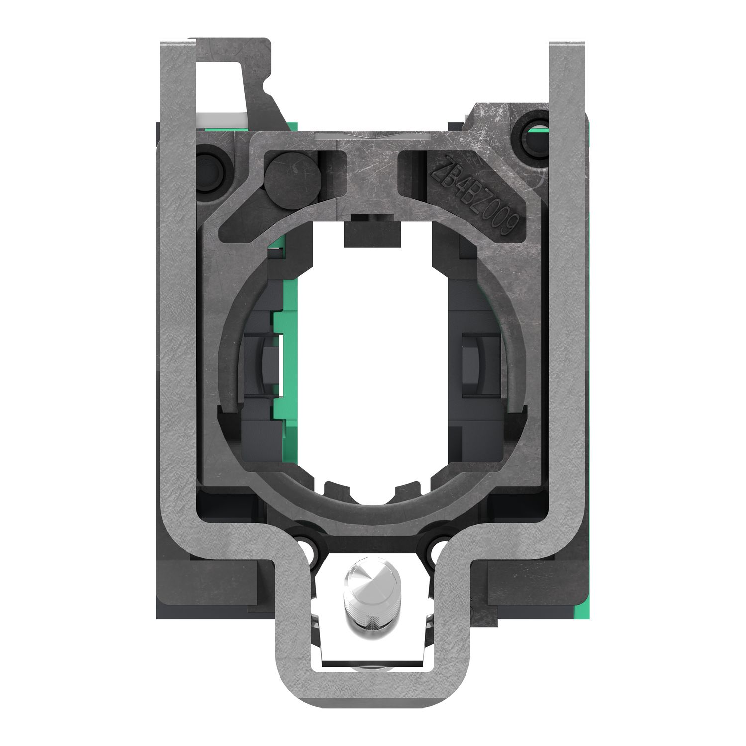 Picture of Complete body contact assembly, Harmony XB4, single contact, with fixing collar, metal, 2 NO, compact push in terminals