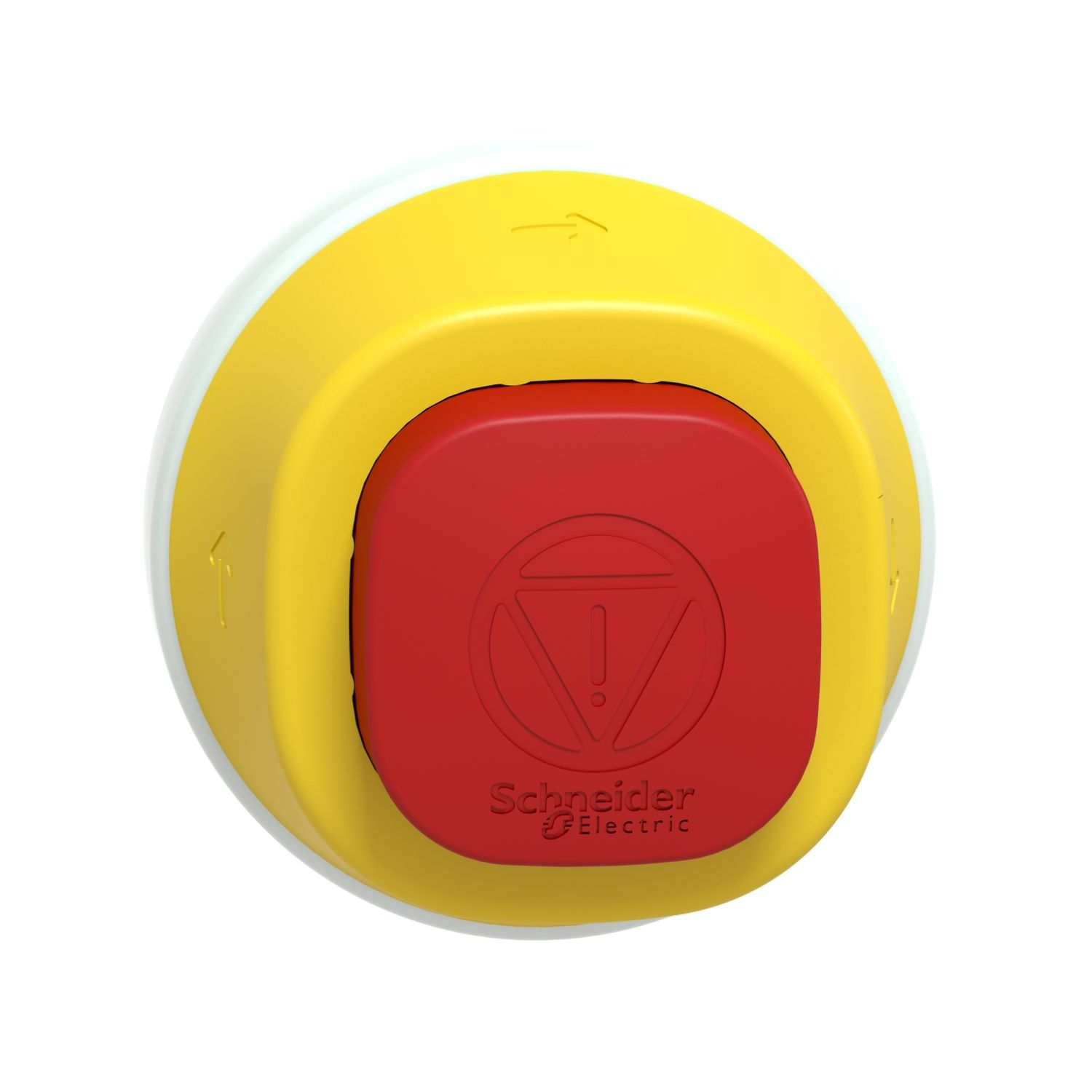 Picture of Antimicrobial Illuminated emergency stop head, Harmony XB5, plastic, red, 22mm, trigger latching turn to release, red LED, 24V AC DC