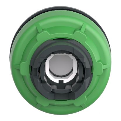 Picture of Head for illuminated push button, Harmony XB5, antimicrobial, plastic, green flush mounted, 30mm, universal LED,