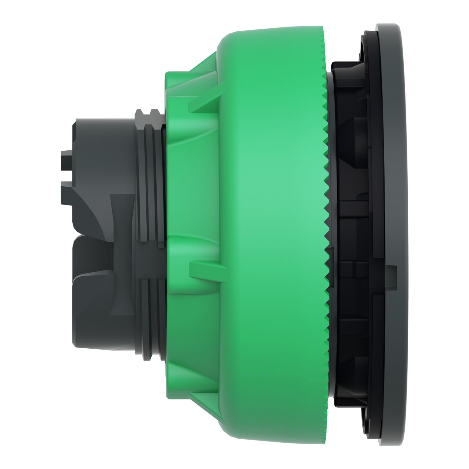 Picture of Head for illuminated push button, Harmony XB5, antimicrobial, plastic, green flush mounted, 30mm, universal LED,