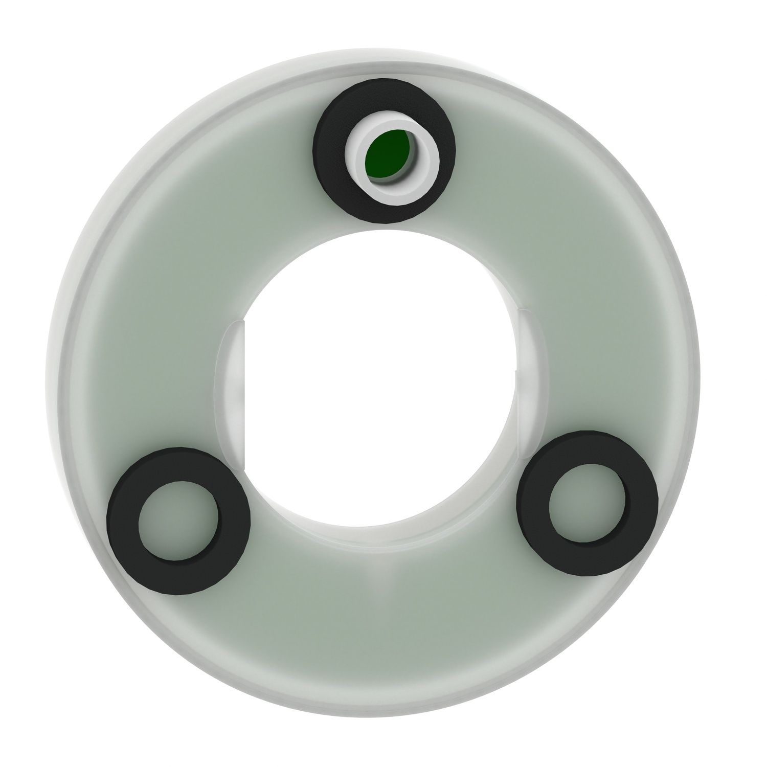 Picture of Illuminated marked legend ring, Harmony XB5, 60mm, plastic, yellow, white or red integral LED, marked NOT HALT, 24V AC DC