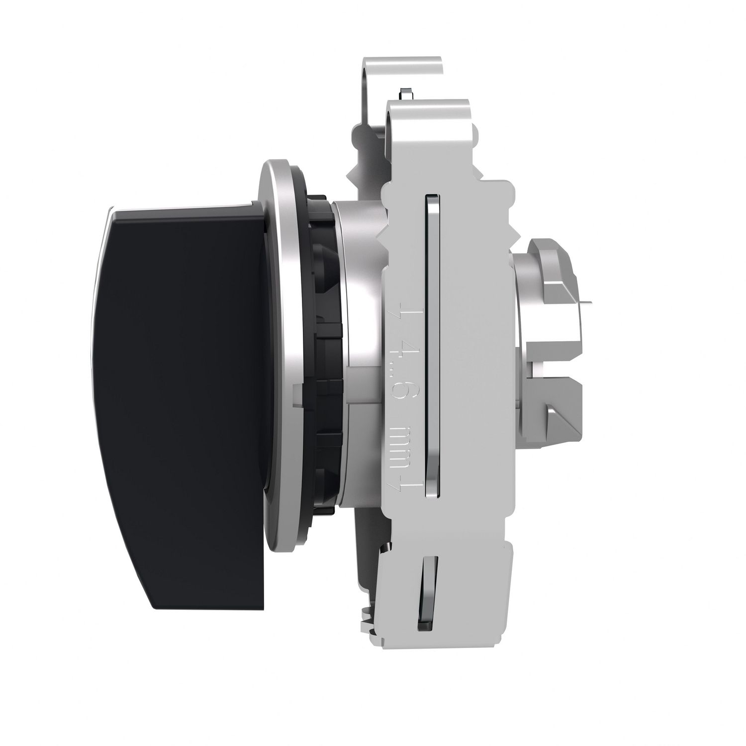 Picture of Head for selector switch, Harmony XB4, black long handle, flush, 30mm, 3 positions, spring return