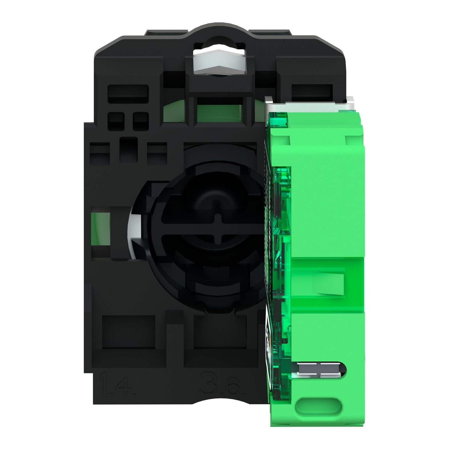 Picture of Wireless and batteryless transmitter, Harmony XB5R, push button, plastic, yellow, 22mm, spring return