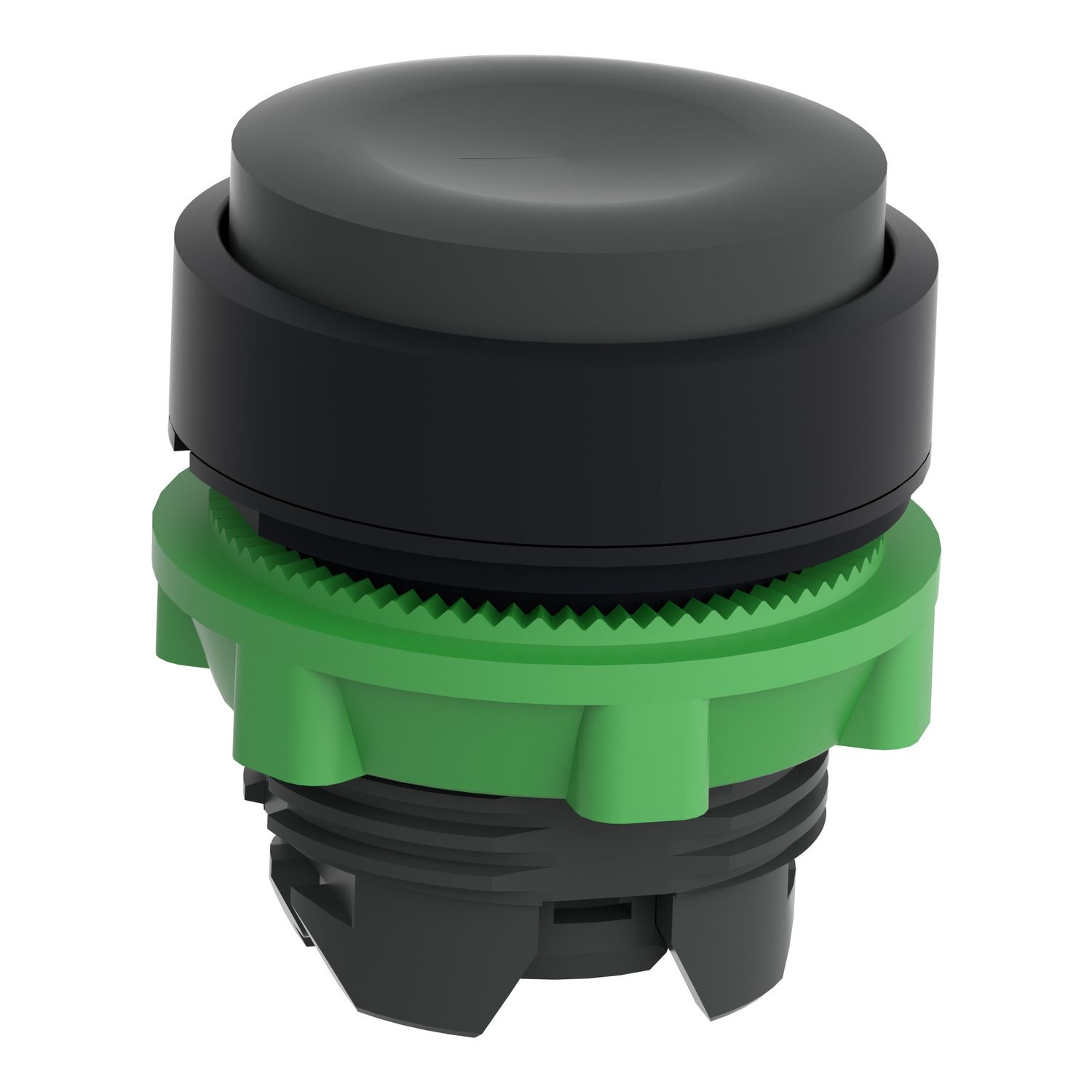 Picture of Push button head, Harmony XB5, plastic, projecting, black, 22mm, spring return, unmarked